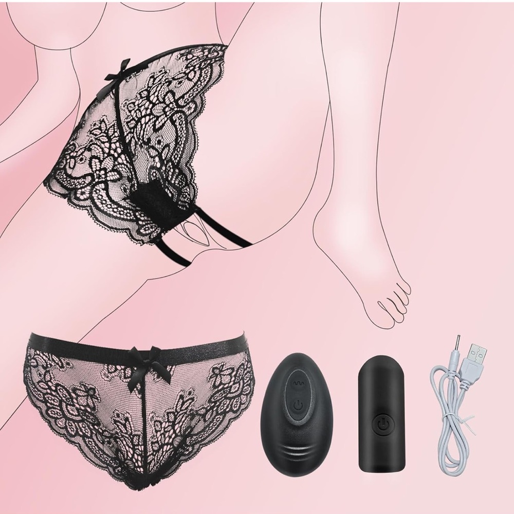 Black Lace Lingerie panty with Accessories